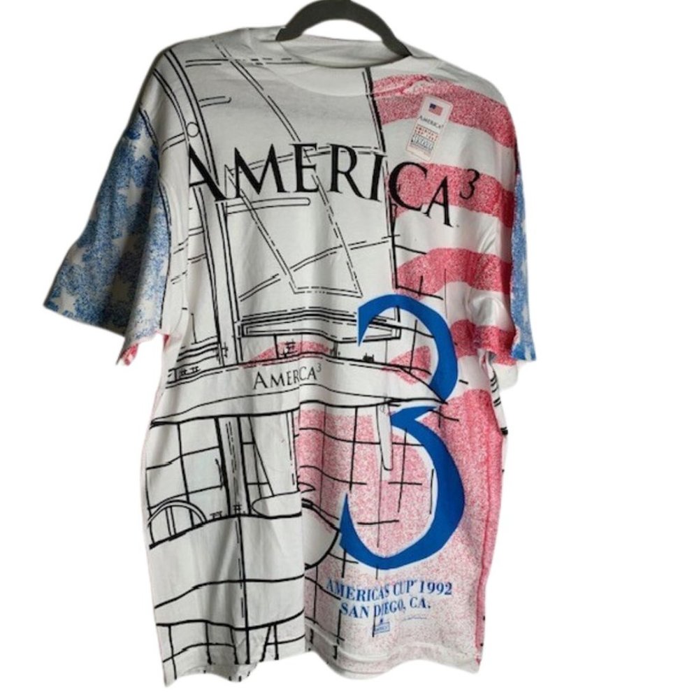 Americas Cup 1992 Hanes Beefy Men's Graphic T-Shirt Size Large Vintage NWT